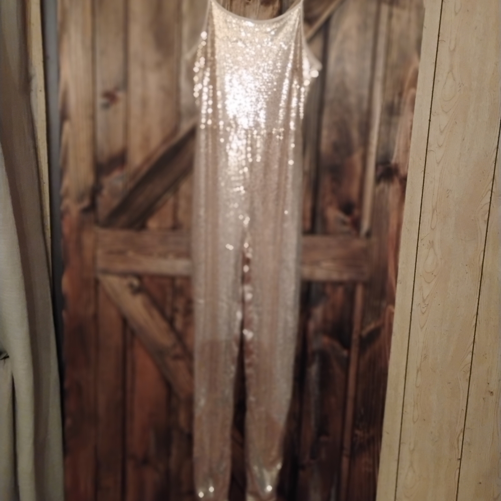Sequin Jumpsuit in Gold